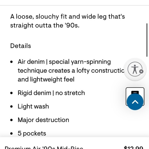 “Aeropostale” light wash, ripped, slouch fit, skater jeans, size 6 - Picture 14 of 14